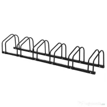 HOMCOM Suport de parcare pentru 6 biciclete din otel, 179x33x27 cm, negru