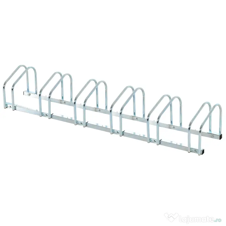 HOMCOM Suport de parcare pentru 6 biciclete din otel, 179x33x27 cm, argintiu