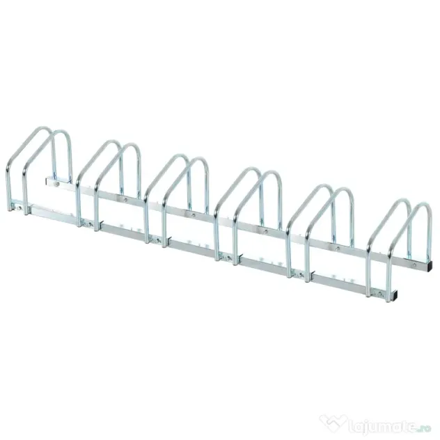 HOMCOM Suport de parcare pentru 6 biciclete din otel, 179x33x27 cm, argintiu