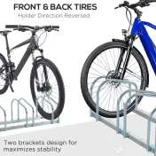 HOMCOM Suport de parcare pentru 6 biciclete din otel, 179x33x27 cm, argintiu