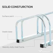 HOMCOM Suport de parcare pentru 6 biciclete din otel, 179x33x27 cm, argintiu