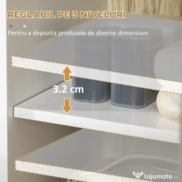 Kleankin Dulap de Podea Baie, Raft Deschis, Organizator Independent cu Ușă, Design Modern | Aosom Romania