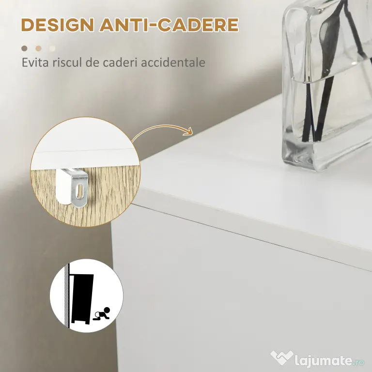 Kleankin Dulap de Podea Baie, Raft Deschis, Organizator Independent cu Ușă, Design Modern | Aosom Romania