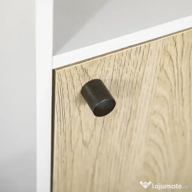 Kleankin Dulap de Podea Baie, Raft Deschis, Organizator Independent cu Ușă, Design Modern | Aosom Romania