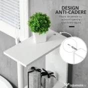 Kleankin Coloana pentru baie cu 2 rafturi si 2 dulapuri, dulap de baie cu economie de spatiu mare din MDF, 15,2x29,8x118cm, alb si lemn 