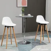 Homcom Set 2 Scaune Bar – Alb, Spatar & Perna pentru Confort 