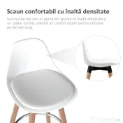 Homcom Set 2 Scaune Bar – Alb, Spatar & Perna pentru Confort 