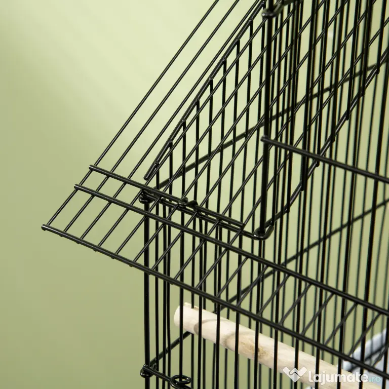 PawHut Cusca pentru Păsări din Metal și Plastic, cu Mâner de Transport și Tavă Detașabilă, Alb, 50.5x41x63 cm | Aosom Romania