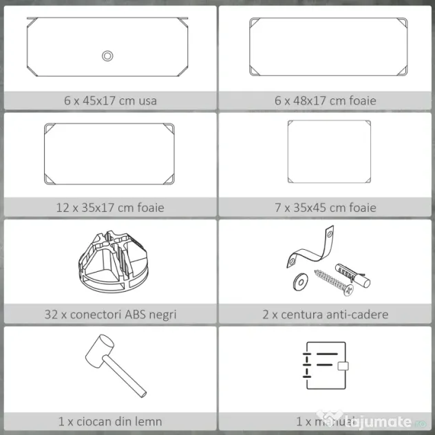 HOMCOM Mobilier pentru incaltaminte modular, 6 cuburi 45x35x17cm din plastic PP si otel, alb | Aosom Romania