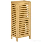 kleankin Dulap de Baie din Bambus cu Raft Interior Reglabil, 30x19,9x70 cm, Culoare Lemn