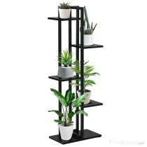 Outsunny Suport pentru Plante cu 5 Niveluri, Raft de Colt pentru Plante, Suport pentru Ghiveci, Organizator Decorativ
