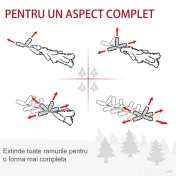 HOMCOM Set de decoratiuni pentru Craciun set 4 piese, coroana de ghirlande si set de 2 copaci cu lumini LED | AOSOM RO 
