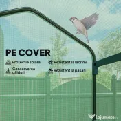 Outsunny Sera Portabilă, Seră pentru Plante, Flori, Structură Exterioară cu 4 Rafturi, Acoperire PE, Verde 