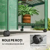 Outsunny Sera Portabilă, Seră pentru Plante, Flori, Structură Exterioară cu 4 Rafturi, Acoperire PE, Verde 
