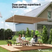 Outsunny Acoperiș pentru Gazebo Pergolă cu 10 Orificii de Drenaj din Poliester, 250x255 cm, pentru Pergolă 3x3 m, Maro Deschis 