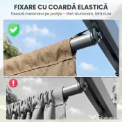 Outsunny Acoperiș pentru Gazebo Pergolă cu 10 Orificii de Drenaj din Poliester, 250x255 cm, pentru Pergolă 3x3 m, Maro Deschis 