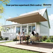 Outsunny Acoperiș pentru Gazebo Pergolă cu 10 Orificii de Drenaj din Poliester, 250x255 cm, pentru Pergolă 3x3 m, Maro Deschis 