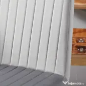 HOMCOM Scaune de Luat Masa Set de 2 Scaune de luat Masa, Scaune de Bucatarie Moderne din Tesatura de Catifea cu Spatar cu Canale si Picioare din Otel pentru Camera de Luat Masa, Camera de Zi, Gri 