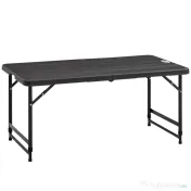Outsunny Masă Pliabilă pentru Grădină, Înălțime Reglabilă, Capacitate 4 Persoane, Masă Dreptunghiulară Portabilă pentru Camping și Terasă, 120x60cm 