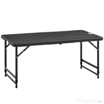 Outsunny Masă Pliabilă pentru Grădină, Înălțime Reglabilă, Capacitate 4 Persoane, Masă Dreptunghiulară Portabilă pentru Camping și Terasă, 120x60cm