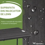 Outsunny Masă Pliabilă pentru Grădină, Înălțime Reglabilă, Capacitate 4 Persoane, Masă Dreptunghiulară Portabilă pentru Camping și Terasă, 120x60cm 