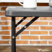 Outsunny Masă Pliabilă pentru Grădină, Înălțime Reglabilă, Capacitate 4 Persoane, Masă Dreptunghiulară Portabilă pentru Camping și Terasă, 120x60cm 