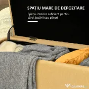 HOMCOM Bancă pentru Capătul Patului cu Spațiu de Depozitare și Tapițerie din Poliester Galben, 101x38.5x44.5 cm