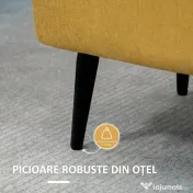 HOMCOM Bancă pentru Capătul Patului cu Spațiu de Depozitare și Tapițerie din Poliester Galben, 101x38.5x44.5 cm