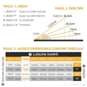 HOMCOM Rampă pliabilă pentru scaun cu rotile, din aluminiu, cu acoperire antiderapantă și margini, 122x73.5 cm, Negru | Aosom Romania 