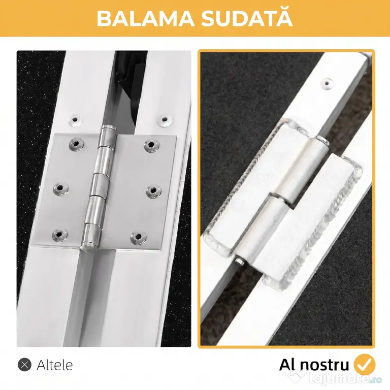 HOMCOM Rampă pliabilă pentru scaun cu rotile, din aluminiu, cu acoperire antiderapantă și margini, 122x73.5 cm, Negru | Aosom Romania
