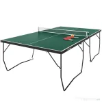 SPORTNOW Masă de Tenis Pliabilă 9FT, cu 8 Roți, pentru Utilizare în Interior, Verde