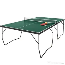 SPORTNOW Masă de Tenis Pliabilă 9FT, cu 8 Roți, pentru Utilizare în Interior, Verde