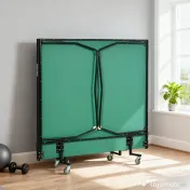 SPORTNOW Masă de Tenis Pliabilă 9FT, cu 8 Roți, pentru Utilizare în Interior, Verde 