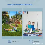 Outsunny Leagăn de Grădină pentru Copii 3-8 Ani, Ø100cm, Frânghii Reglabile, Albastru, Siguranță Maximă | Aosom Romania 