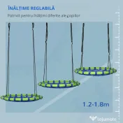 Outsunny Leagăn de Grădină pentru Copii 3-8 Ani, Ø100cm, Frânghii Reglabile, Albastru, Siguranță Maximă | Aosom Romania 