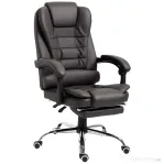 HOMCOM Fotoliu de Birou Reclinabil Președințial cu Suport pentru Picioare, 64.5x69x109-117 cm, culoare Cafea