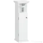 kleankin Dulapior Baie cu Suport Rola de Hartie Igienicarta si Dulapior din Lemn MDF, 21.5x17.8x66.5cm, Alb