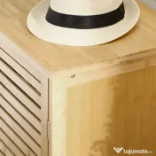 HOMCOM Suport pentru Încălțăminte, Dulap Mobil cu 8 Rafturi, Comodă pentru Încălțăminte, 100x35x80 cm, Lemn Natural | Aosom Romania 