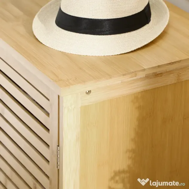 HOMCOM Suport pentru Încălțăminte, Dulap Mobil cu 8 Rafturi, Comodă pentru Încălțăminte, 100x35x80 cm, Lemn Natural | Aosom Romania