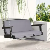 Perne pentru exterior Outsunny, spuma si poliester, 2 bucati 130x45x5 cm, gri inchis | Aosom Romania 