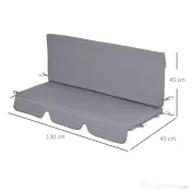 Perne pentru exterior Outsunny, spuma si poliester, 2 bucati 130x45x5 cm, gri inchis | Aosom Romania 