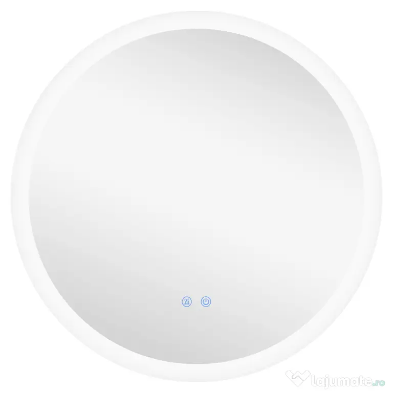 kleankin Oglindă de Baie cu Lumină LED Reglabilă, Întrerupător Tactil, și Funcție de Memorie, Ø60x3 cm, Transparent | Aosom Romania
