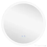 kleankin Oglindă de Baie cu Lumină LED Reglabilă, Întrerupător Tactil, și Funcție de Memorie, Ø60x3 cm, Transparent | Aosom Romania 