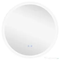 kleankin Oglindă de Baie cu Lumină LED Reglabilă, Întrerupător Tactil, și Funcție de Memorie, Ø60x3 cm, Transparent | Aosom Romania