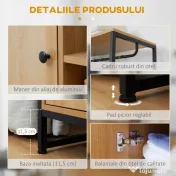 HOMCOM Cuier Industrial cu Suport pentru Haine, Rafturi Deschise și Dulap Închis, Design Modern, Metal și Lemn | Aosom Romania 