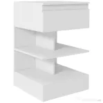 HOMCOM Noptiera Moderna din PAL si MDF cu un Sertar si 2 Rafturi, 39x39x65 cm, Alb