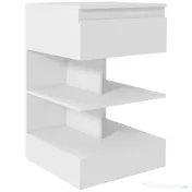 Noptiera Moderna din PAL si MDF cu un Sertar si 2 Rafturi, 39x39x65 cm, Alb HOMCOM | Aosom RO 