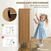 Dulap Pantofar Modern cu 4 Sertare Rabatabile si Raft Reglabil, Dulap Pantofar de Hol pentru 16 Perechi de Pantofi, Natur HOMCOM | Aosom Romania 