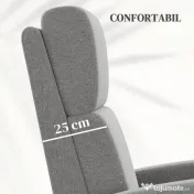 HOMCOM Scaun Inclinabil Modern, Canapea Single din Pânză, Scaune de Teatru pentru Acasă, Confortabil, Gri | Aosom Romania 