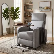 HOMCOM Scaun Inclinabil Modern, Canapea Single din Pânză, Scaune de Teatru pentru Acasă, Confortabil, Gri | Aosom Romania 